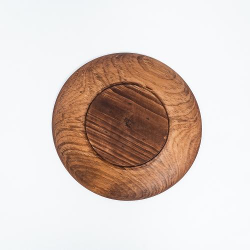 Деревянная плоская тарелка из сибирского кедра 240 мм T146