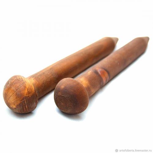 Деревянные спицы для вязания из древесины сосны 35мм/300мм. N15