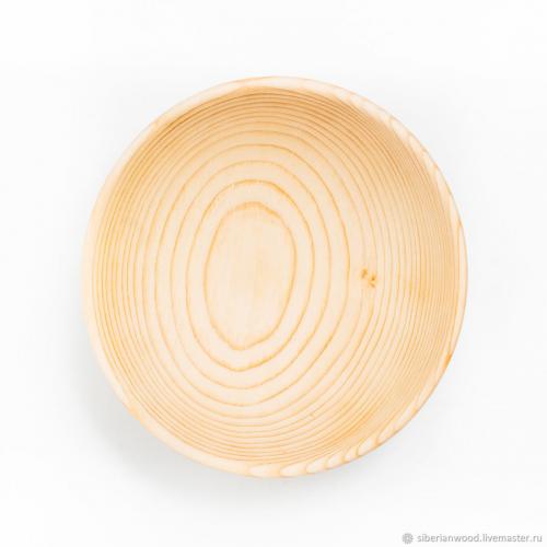 Глубокая деревянная чаша (пиала) из древесины сибирского кедра T82