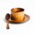 Деревянный набор - кофейная пара и ложка из древесины кедра. NC18