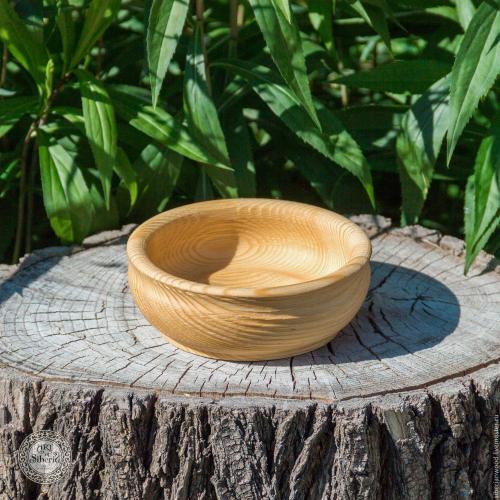 Текстурированная чаша (тарелка)  из дерева сибирская сосна 145 мм. T15