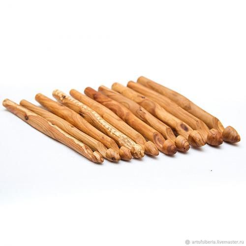 Набор деревянных крючков для вязания 10 шт (11-20 мм). KN8