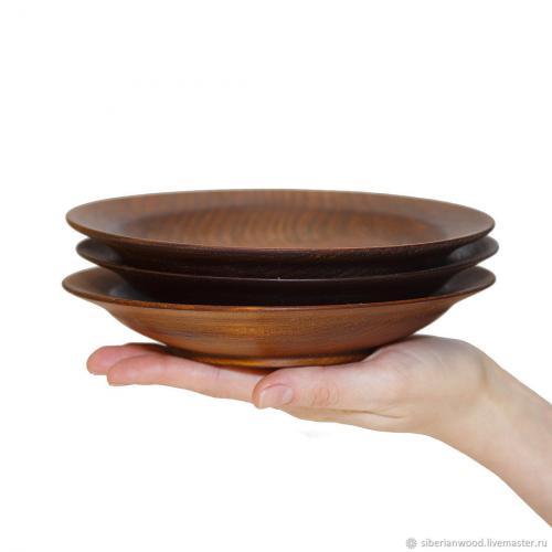 Набор деревянных тарелок из древесины кедра. 3 шт. TN41
