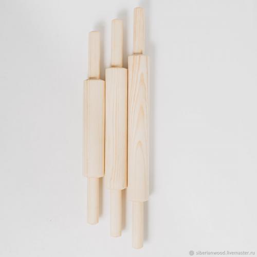 Набор деревянных скалок из древесины сибирского кедра 3шт. диаметром 4.5 см. RPN2