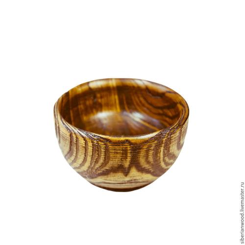 Деревянная текстурированная чаша-тарелка из дерева вяз 105 мм. T50