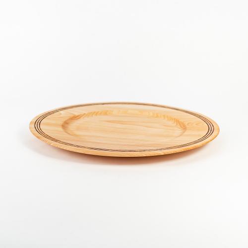 Деревянная плоская тарелка из сибирского кедра серии "ПАНАДА" 270 мм T168