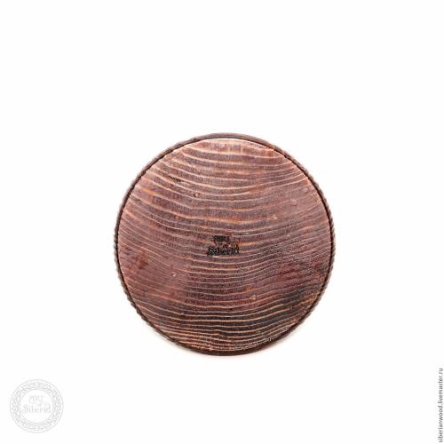 Текстурированная деревянная кубышка (бочонок) с крышкой из сосны K42