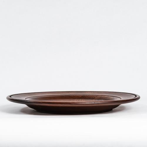 Деревянная плоская тарелка из сибирского кедра серии "Аристократ" 275мм T143