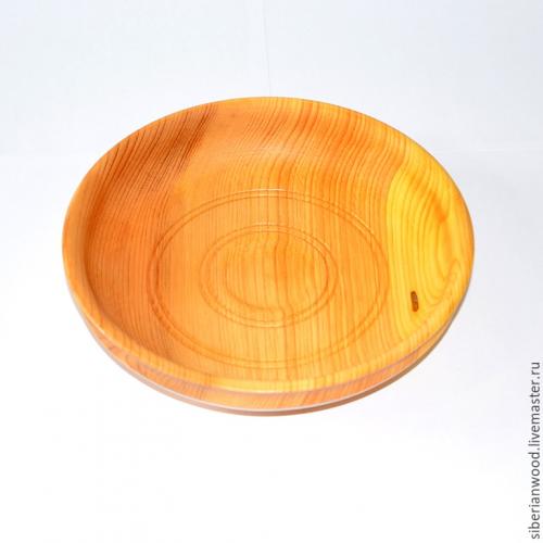 Деревянная тарелка (блюдо) из сибирского кедра 210 мм. T17