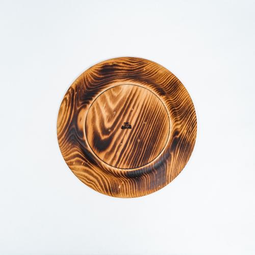 Деревянная плоская тарелка из сибирского кедра серии "Аристократ" 275мм T140