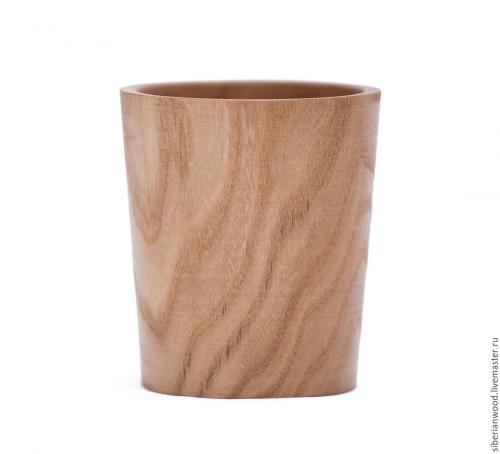 Деревянный стакан из древесины вяза для напитков. C9