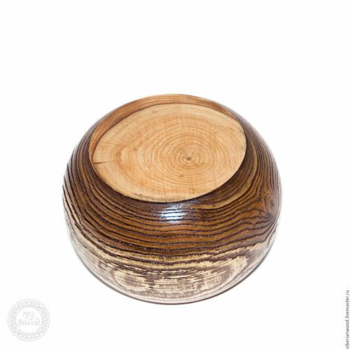 Деревянная ваза-конфетница из древесины вяза. V10