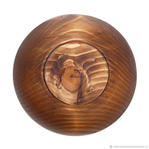 Деревянная чаша-тарелка из древесины сибирская пихта. 18 см.  T60